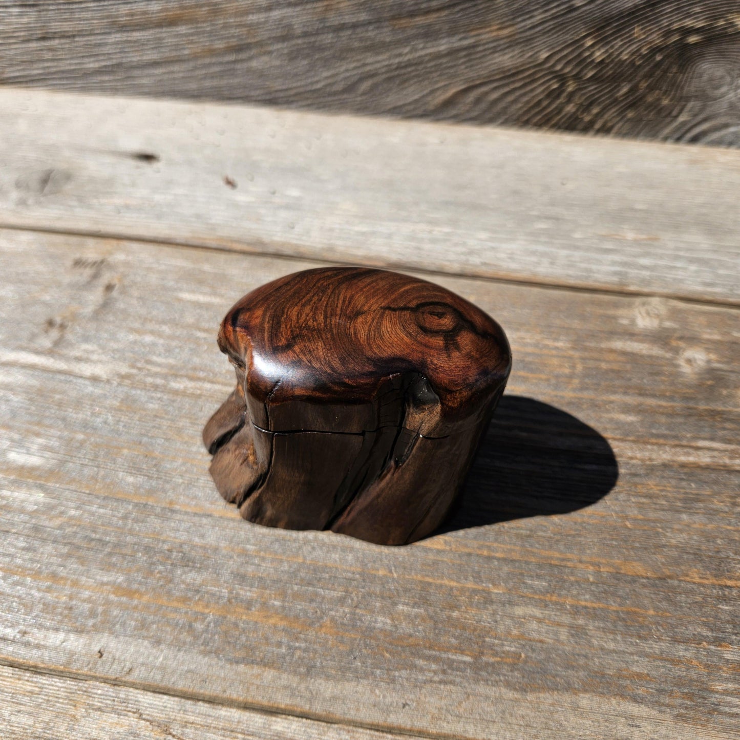 Wood Ring Box Redwood Rustic Handmade California #670 Storage Live Edge Gift