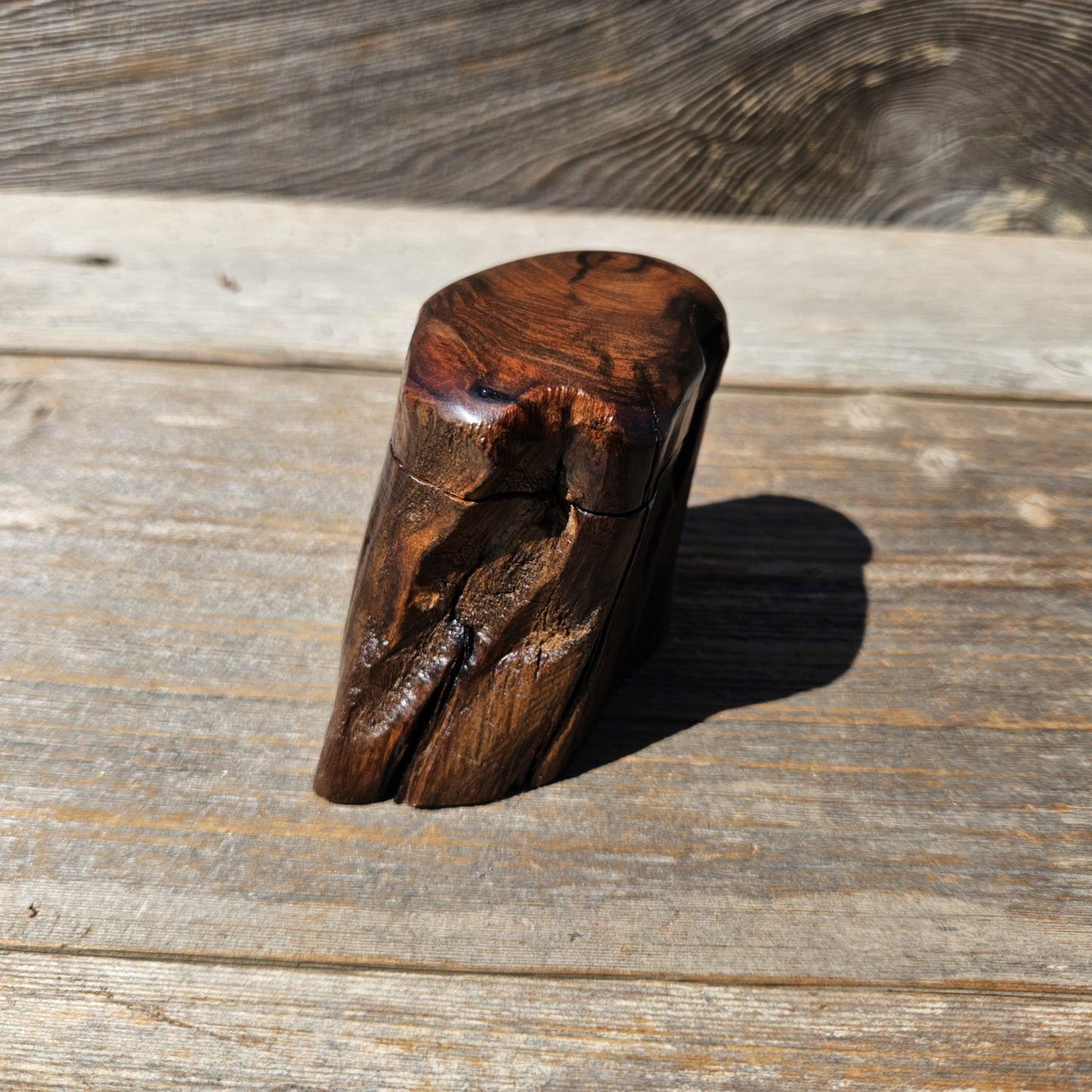 Wood Ring Box Redwood Rustic Handmade California #670 Storage Live Edge Gift