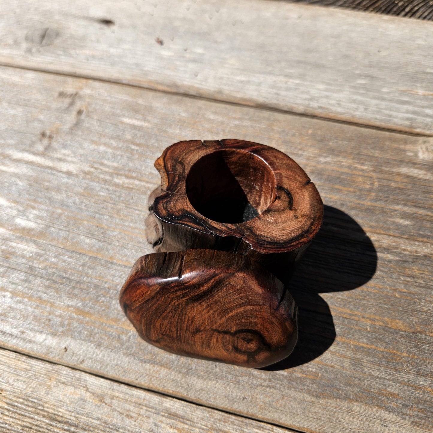 Wood Ring Box Redwood Rustic Handmade California #670 Storage Live Edge Gift