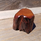 Wood Ring Box Redwood Rustic Handmade California Storage Live Edge Mini #624 Birthday Gift Christmas Gift Mother's Day Gift