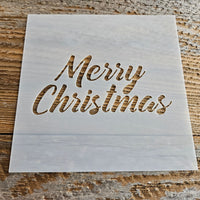 Merry Christmas Stencil Reusable Cookie Decorating Craft Painting Windows Signs Mylar Many Sizes Christmas Winter Merry Christmas Script