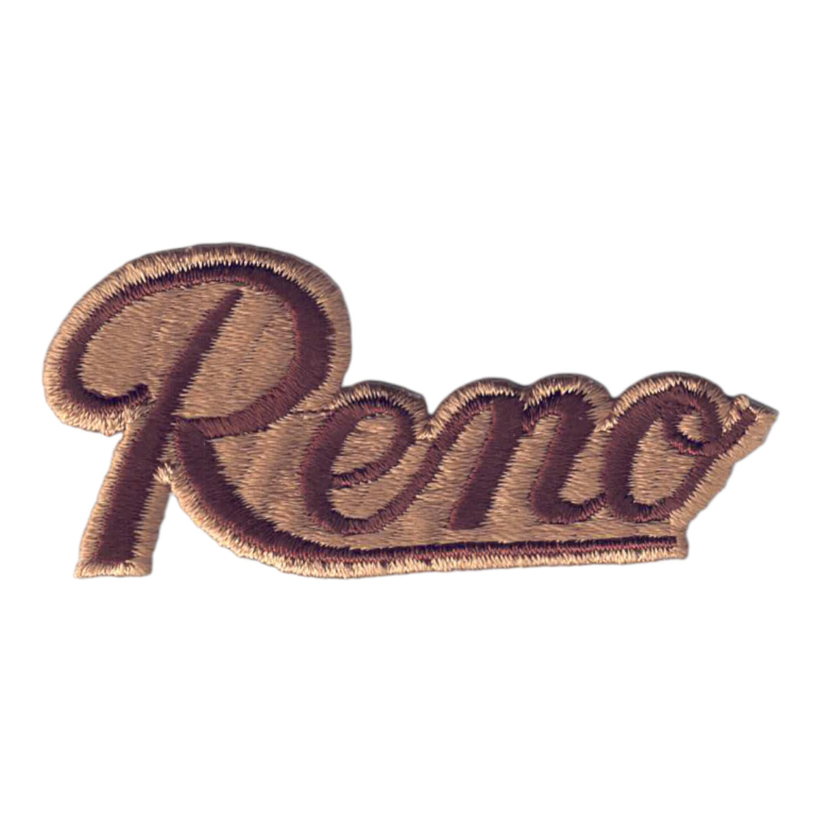 Script Reno Hat Reno script Brown on Tan souvenir embroidered patch – Happy Wood ...