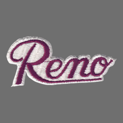 Reno Script Patch Maroon on White - 5002-29/39