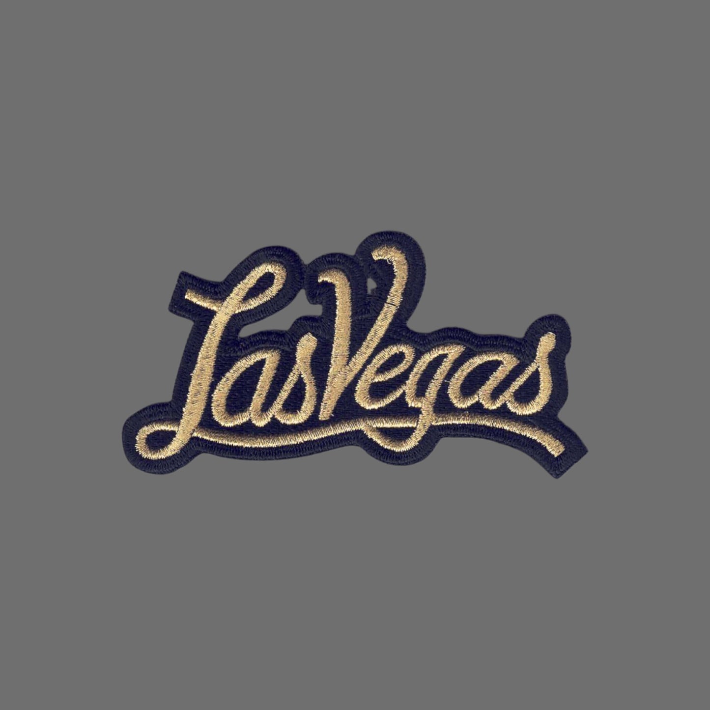 Las Vegas Script Text Gold on Black Patch - 5252-21M/01