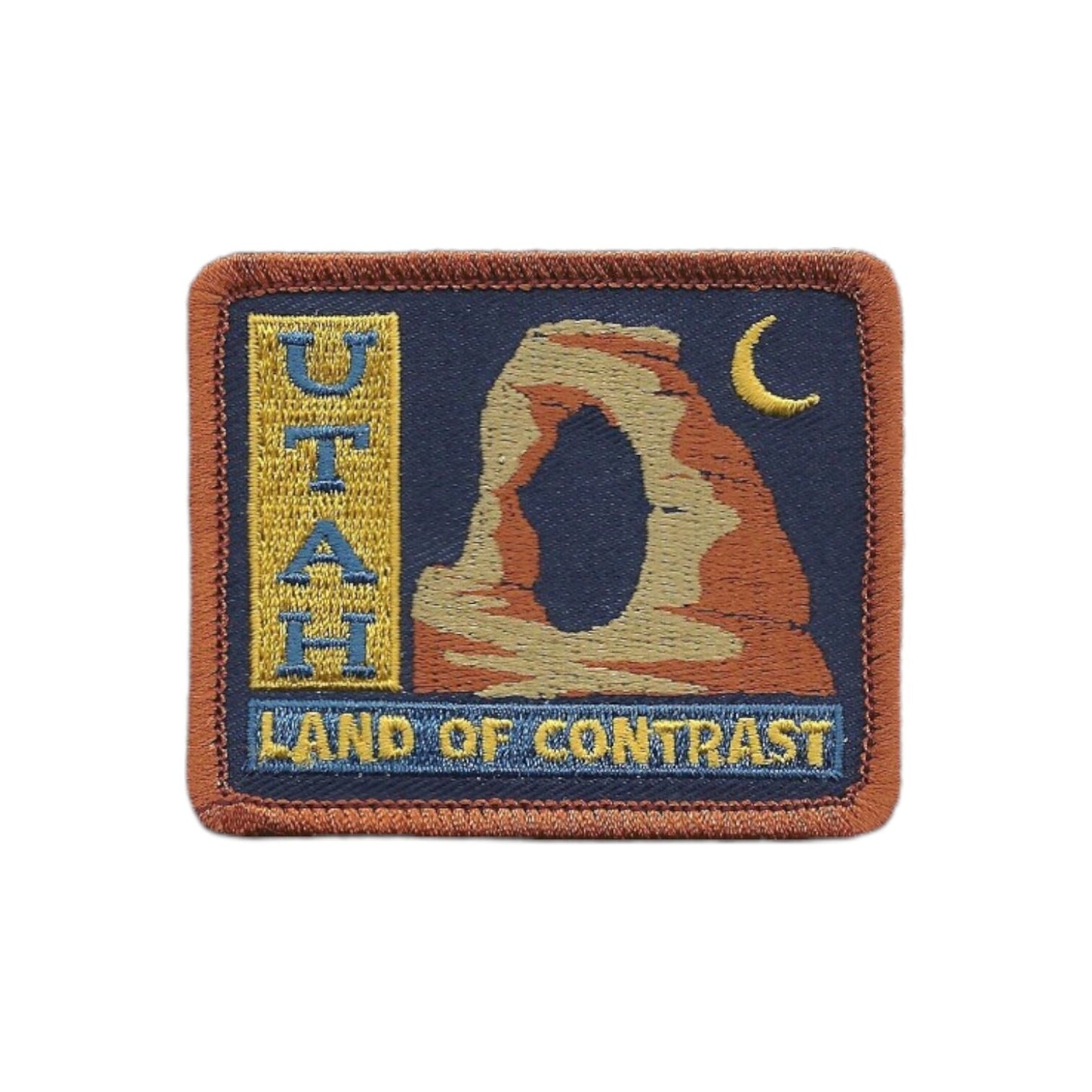 Utah Patch – Utah Land of Contrast – Travel Patch Iron On – UT Souvenir Patch Circle 2.5″ Travel Gift Arch Formation Night Sky