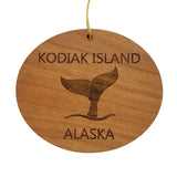 Kodiak Island Ornament - Handmade Wood Ornament - Alaska Whale Tail Whale Watching - AK Christmas Ornament 3 Inch