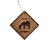 Zebra Crossing Ornament - Zebra Ornament - Wood Ornament Handmade in USA - Zebra Souvenir Gift - Christmas Home Decor