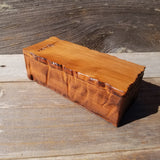 Handmade Wood Box with Redwood Tree Engraved Rustic Handmade Curly Wood #591 California Redwood Jewelry Box Storage Box