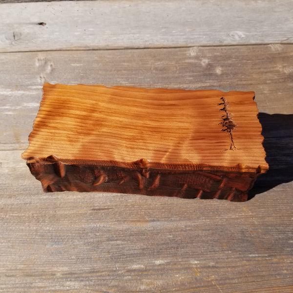Wood Valet Box Curly Redwood Tree Engraved Rustic Handmade CA Storage #592 Handcrafted Christmas Gift Engagement Gift for Men Jewelry