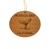 Bodega Bay Ornament - Handmade Wood Ornament - Bodega Bay California CA Whale Tail Whale Watching - Christmas Ornament 3 Inch
