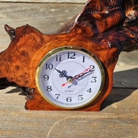 Redwood Burl Clock Table Shelf Mantle Desk Office Gifts for Men #647 Sitting Wood Christmas Gift Handmade