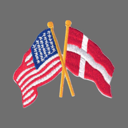 Denmark and USA Flags Patch - 6185