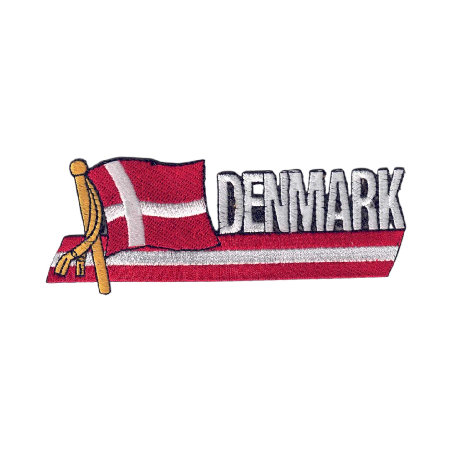 DENMARK Wavy Flag Ribbon Patch - 6186
