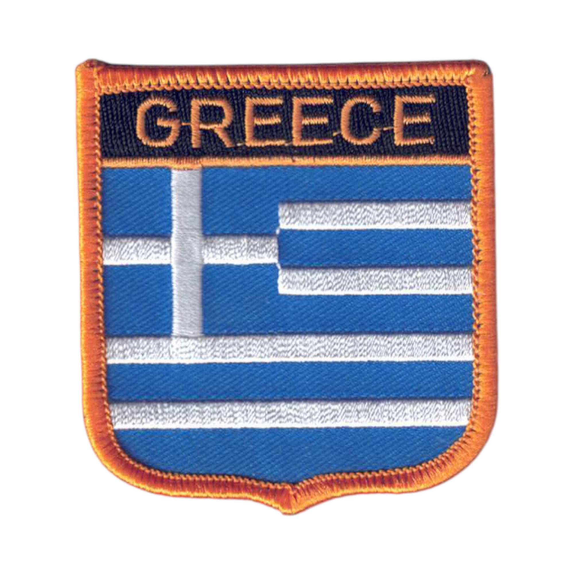 Greek Patch GREECE medium flag shield - souvenir embroidered patch – Happy Wood ...