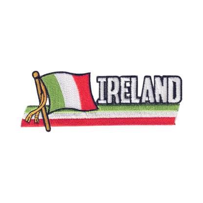 IRELAND Wavy Flag Ribbon Patch - 6406