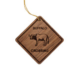 Water Buffalo Crossing Ornament - Buffalo Ornament - Wood Ornament Handmade in USA - Buffalo Souvenir Gift - Christmas Home Decor