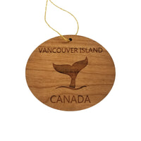 Vancouver Island Canada Ornament - Handmade Wood Ornament - Whale Tail Whale Watching - Christmas Ornament 3 Inch