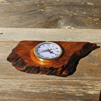 Redwood Wood Clock Redwood Burl Clock Table Shelf Mantle Desk Office #651 Sitting Wood Red Wood Anniversary Gift