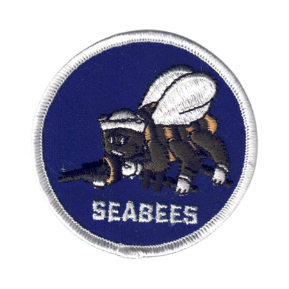 Vintage SEABEES Sew On Patch White - 6866W