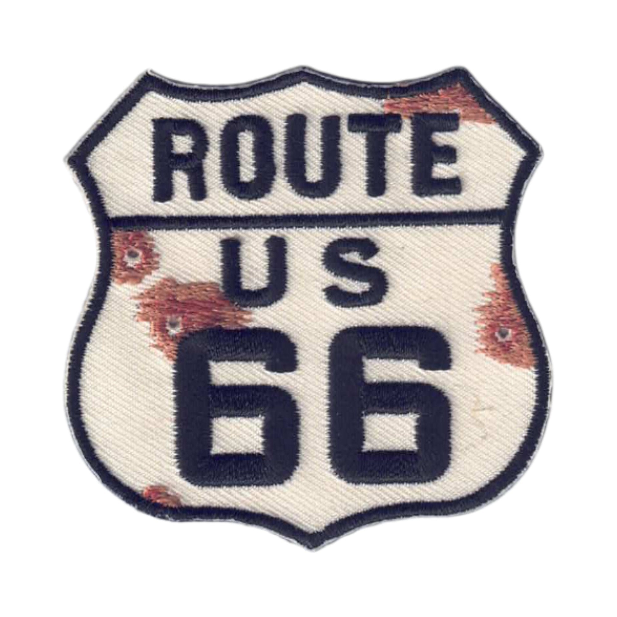ROUTE US 66 bullet holes & rust sign souvenir embroidered patch – Happy ...