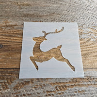 Reindeer Galloping Stencil Reusable Cookie Decorating Craft Painting Windows Signs Mylar Many Sizes Christmas Bounding