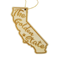 California Wood Ornament -  CA State Shape with State Motto - Handmade Wood Ornament Made in USA Christmas Decor