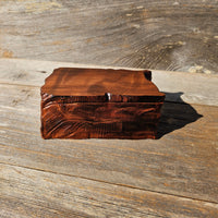 Redwood Jewelry Box Curly Wood Engraved Rustic Handmade California #661 Memento Box Dad Gift Trinkets Memories Stash Mens Valet