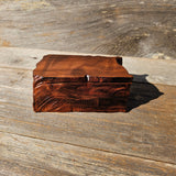 Redwood Jewelry Box Curly Wood Engraved Rustic Handmade California #661 Memento Box Dad Gift Trinkets Memories Stash Mens Valet