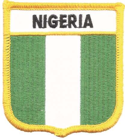 NIGERIA medium flag shield souvenir embroidered patch