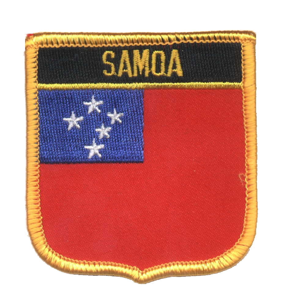Sheild Samoa SAMOA medium flag shield souvenir embroidered patch – Happy Wood ...