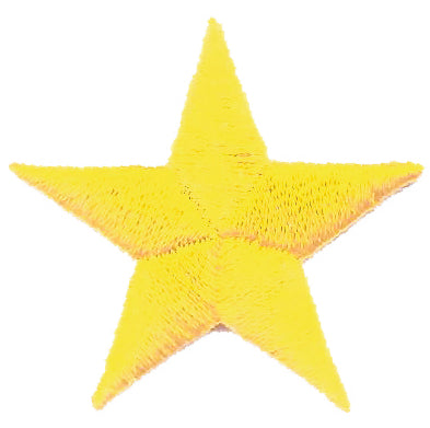 Yellow Gold Embroidered Star Patch 1.25 Inch - 7401-21