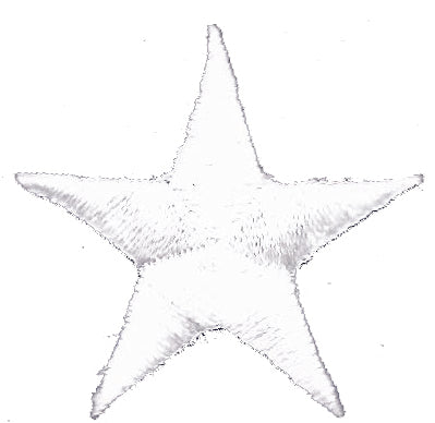 White Embroidered Star Patch 1.25 Inch - 7401-39