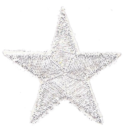 Silver Embroidered Star Patch 1.25 Inch - 7401-58M