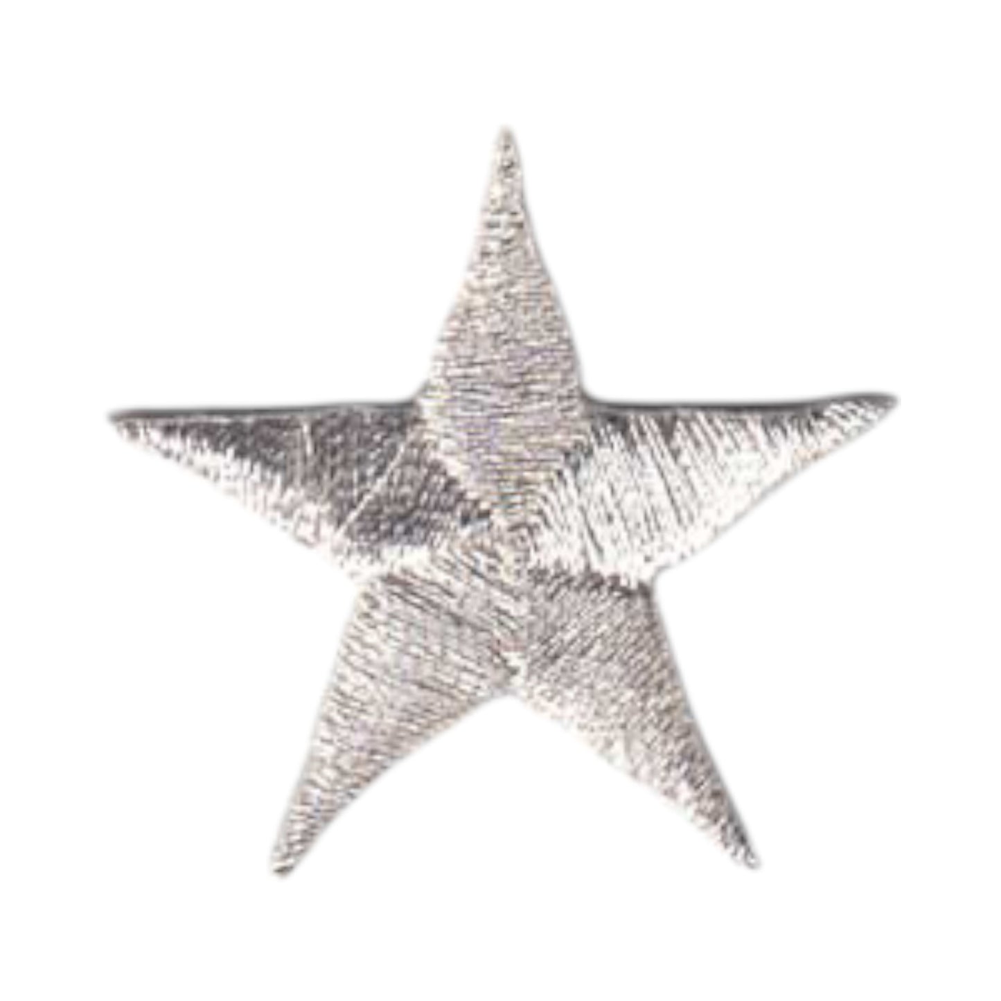Silver Embroidered Star Patch 1.25 Inch - 7401-58M