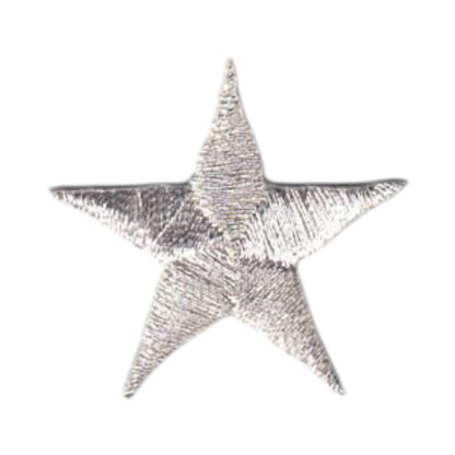 Silver Embroidered Star Patch 1.25 Inch - 7401-58M