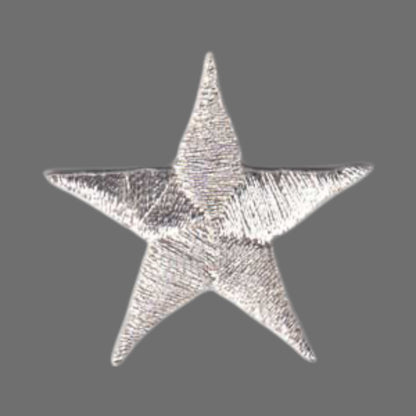 Silver Embroidered Star Patch 1.25 Inch - 7401-58M