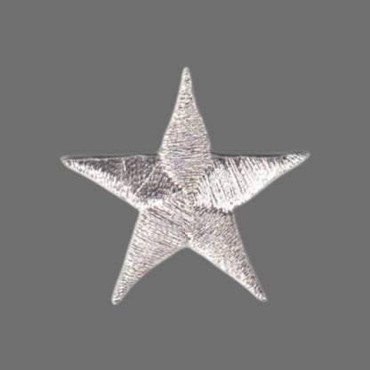 Silver Embroidered Star Patch 1.25 Inch - 7401-58M