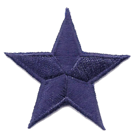 Navy Blue Embroidered Star Patch 1.75" Iron On- 7402-08