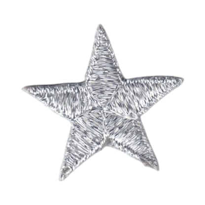 Silver Embroidered Star Patch 1.75 Inch 7402-58M