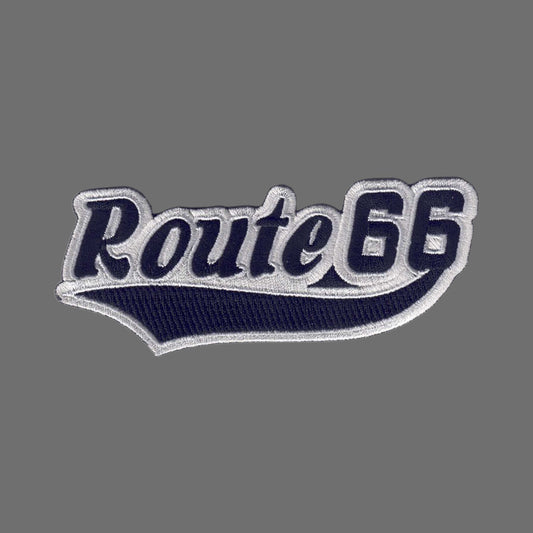 Route 66 Script Text Black Gray Patch - 7467-01/58