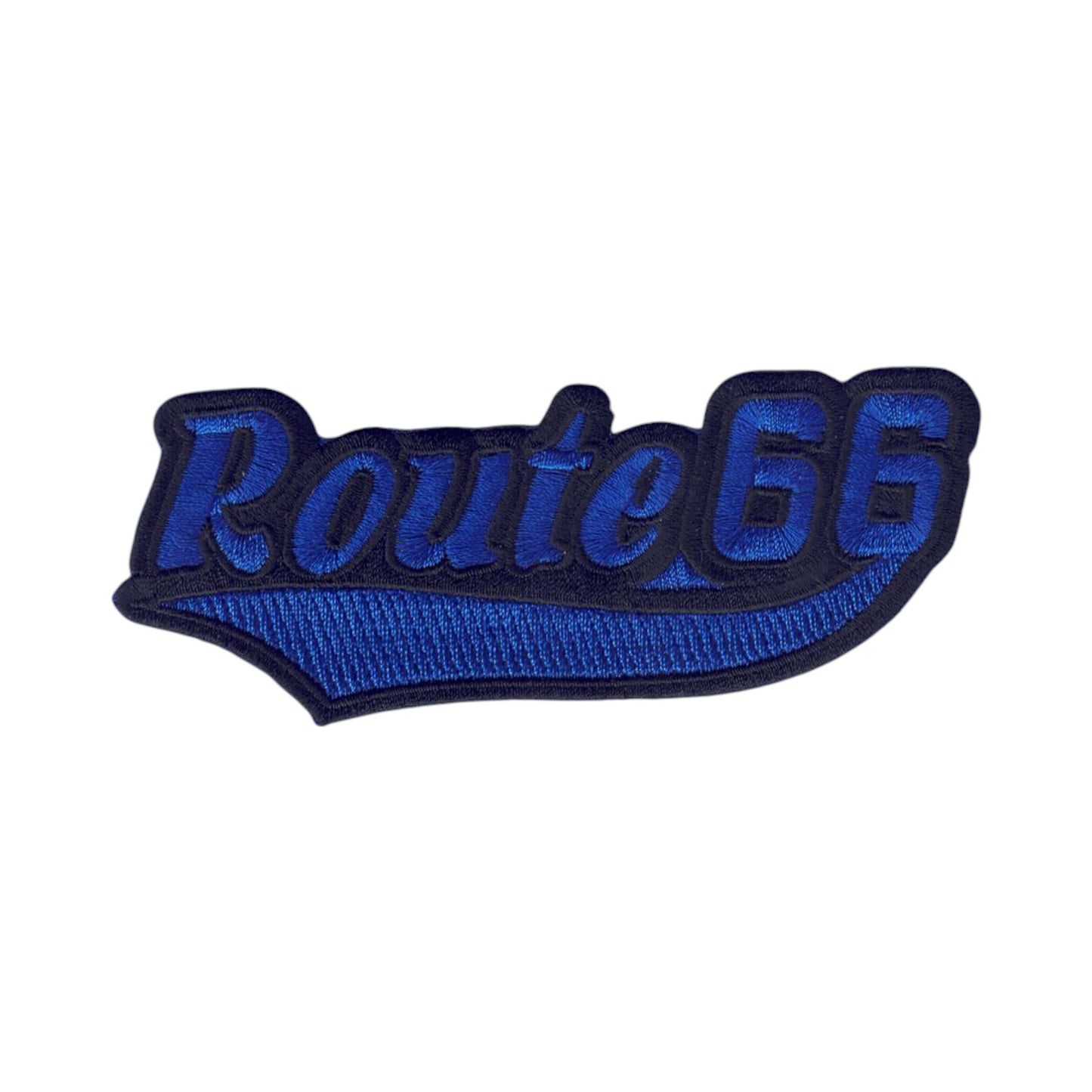 Route 66 Text Blue Black Patch - 7467-11-01