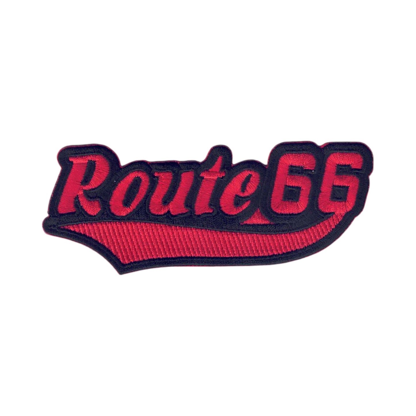 Route 66 Script Text Red Black Patch - 7467-36-01