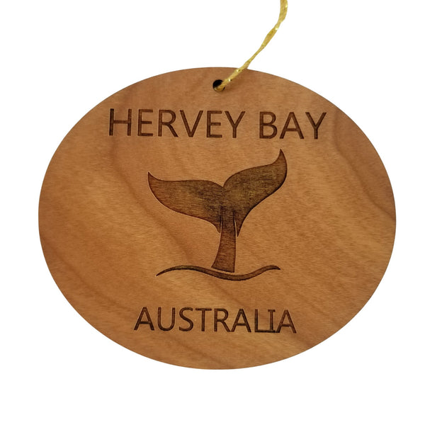 Hervey Bay Australia Ornament - Handmade Wood Ornament - Whale Tail Whale Watching - Christmas Ornament 3 Inch