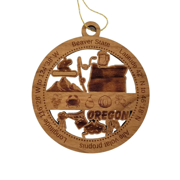 Oregon Wood Ornament - OR Souvenir - Handmade Wood Ornament Made