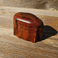 Wood Ring Box Redwood Rustic Handmade California Storage Live Edge Mini #668 Birthday Gift Christmas Gift Mother's Day Gift