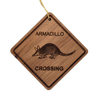 Armadillo Crossing Ornament - Armadillo Ornament - Wood Ornament Handmade in USA - Armadillo Souvenir Gift - Christmas Home Decor