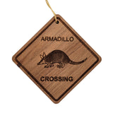 Armadillo Crossing Ornament - Armadillo Ornament - Wood Ornament Handmade in USA - Armadillo Souvenir Gift - Christmas Home Decor