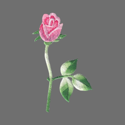 Pink Rose on Stem Patch - 8311-56