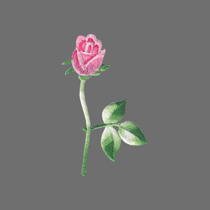 Pink Rose on Stem Patch - 8311-56