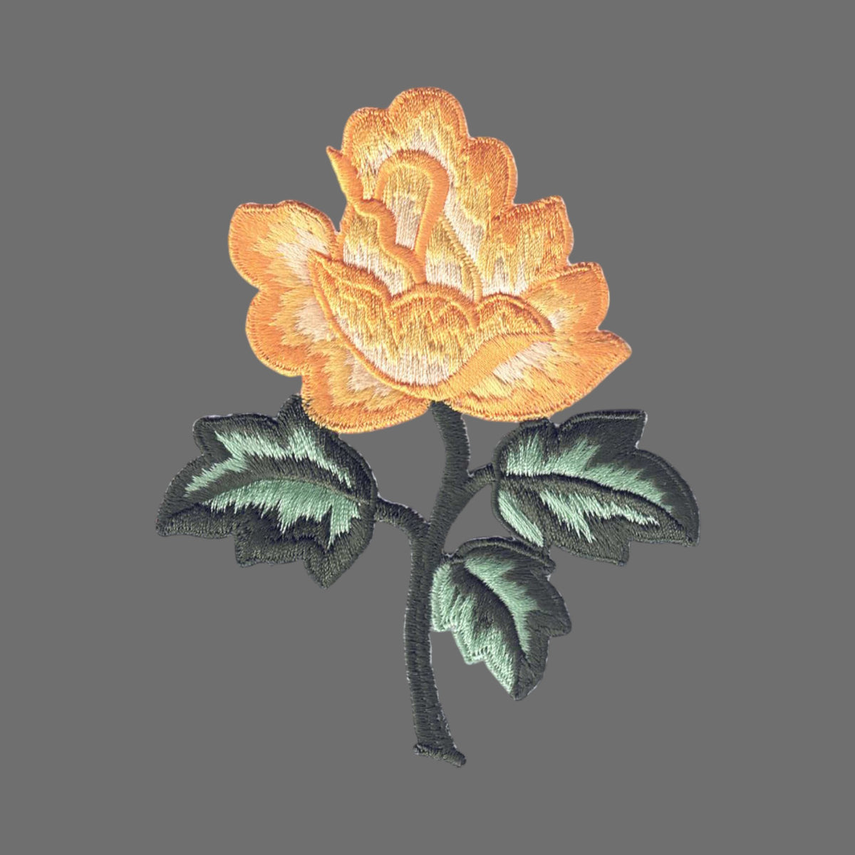 Rose Line Patch rose & leaves embroidered patch – Happy Wood Products / Holm Patches & Hats